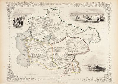 Карта: Независимая Тартария / грав. Дж. Рэпкин, рис. грав. Дж. Роджерс. [Independent 