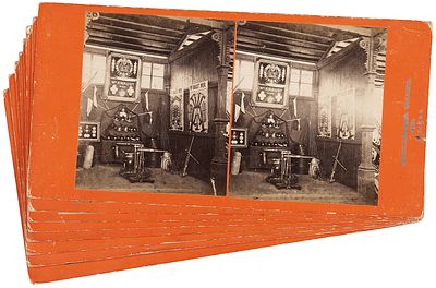 Восемь стереофотографий с экспозиций Московской политехнической выставки 