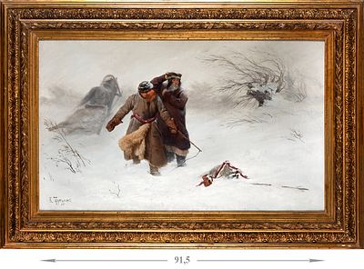 Трутовский Константин Александрович (1826–1893) &laquo;Метель&raquo;. 1887. Холст, масло, 55 