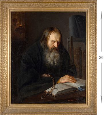 Пупыкин В. &laquo;В келье&raquo;. Конец XIX века. Холст, масло 80&times;60 . Пупык 