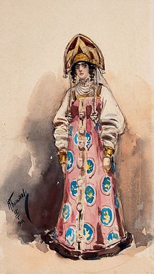 Богатов Николай Алексеевич (1854–1935) &laquo;Девушка в национальном костюме&raquo;. 1910. 