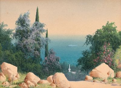 Дилакторский Сергей Александрович (1859–1915) &laquo;Крымский пейзаж&raquo;. 1910. Бумага 