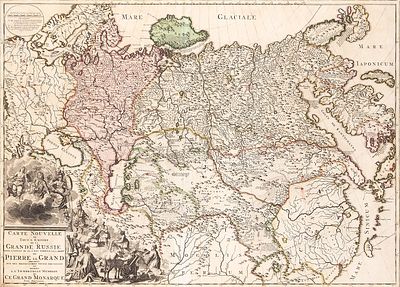 [Одна из первых карт с Русской Аляской] Новая карта Российской империи после смерти 