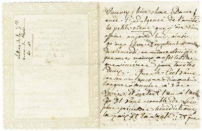 Собственноручное письмо великой княжны Анны Павловны Романовой к мадам и месье 