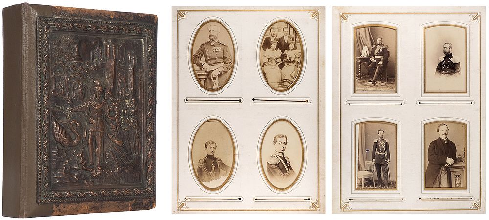 Альбом для кабинетных и визитных фотографий. Германия, 1880-е. Альбом для кабинетных и 