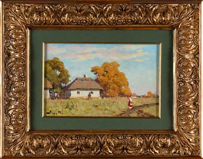 Зарубин Виктор Иванович (1866–1928) &laquo;Осень в деревне&raquo;. 1900-е. Холст 