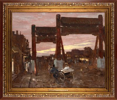 Калмыков Иван Леонидович (1866–1925) &laquo;Ворота в Пекин&raquo;. 1917. Картон, масло, 63 