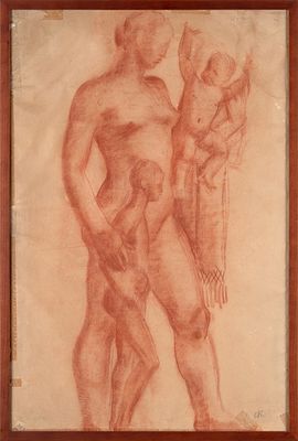 Кольцов Сергей Васильевич (1892–1951) &laquo;Женщина с детьми&raquo;. 1921-1922. Бумага 
