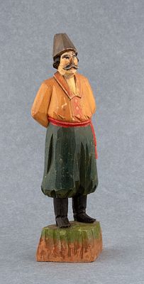 Игрушка резная &laquo;Казак&raquo;. СССР, Сергиев Посад. 1920-е. Дерево, резьба, роспись. 