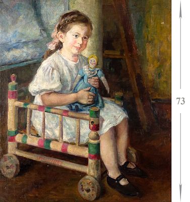 Спасский Павел Иосифович (1889–1964) &laquo;Девочка на стуле&raquo;. 1930-е. Холст, масло 