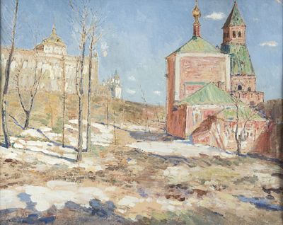 Радимов Павел Александрович (1887–1967) &laquo;Монастырь зимой&raquo;. 1940-е.Бумага 