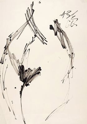 Зверев Анатолий Тимофеевич (1931–1986) &laquo;Обнаженная&raquo;. 1966. Бумага, тушь 