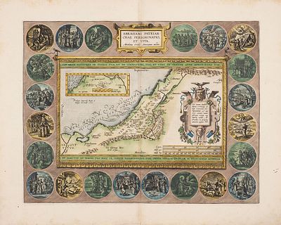 [Из первого печатного исторического атласа] Карта: Жизнь и странствия патриарха 
