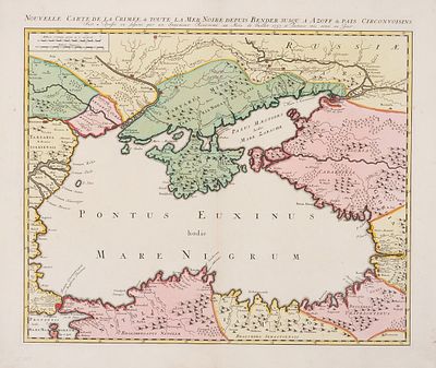 Новая карта Крыма и всего Черного моря от Бендер до Асоффа, а также 