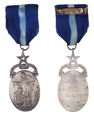 Памятная медаль Королевского Масонского госпиталя за № 4163. Великобритания, 1930-е. Памятна 