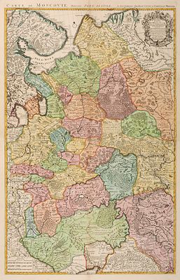 Карта Московии / карт. Г. Делиль. [Carte de Moscovie. Dressee par Guillaume De-l'Isle 