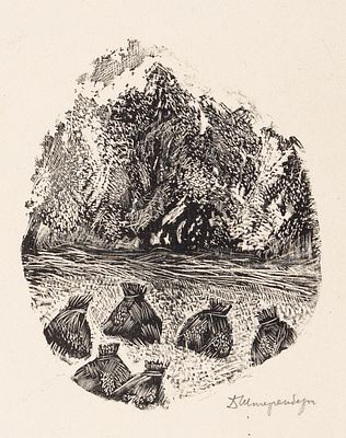 Штеренберг Давид Петрович (1881−1948) &laquo;Снопы&raquo;. 1920-е. Бумага, ксилография, 16 