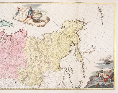 [Редкость крупного формата] Общая географическая карта Российской империи, составленная 