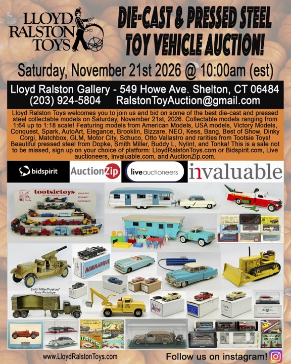 Die-cast and Pressed Steel Collectable Toy Auction!