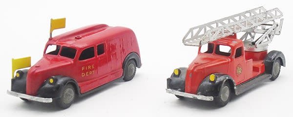 Lot 187: 2 TEKNO TRIANGEL FIRE TRUCKS