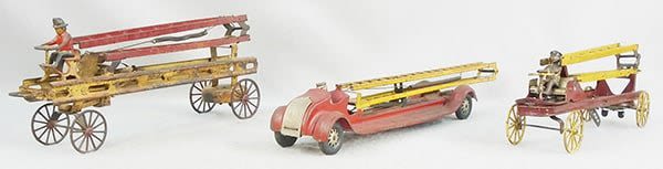 Lot 405: 3 WILKINS-KINGSBURY FIRE LADDER TRUCKS
