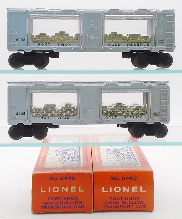 Lot 238: 2 LIONEL 6445 FT KNOX GOLD BULLION TRANSPORT CAR