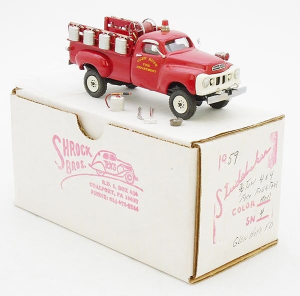 Lot 409: SHROCK BROS 1959 STUDEBAKER 3/4 TON FIRE TRUCK