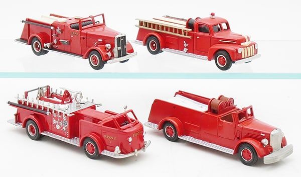 Lot 435: 4 DEHANES MODEL FIRE TRUCKS