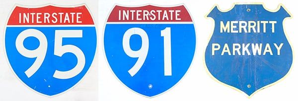 Lot 181: 3 HIGHWAY SIGNS