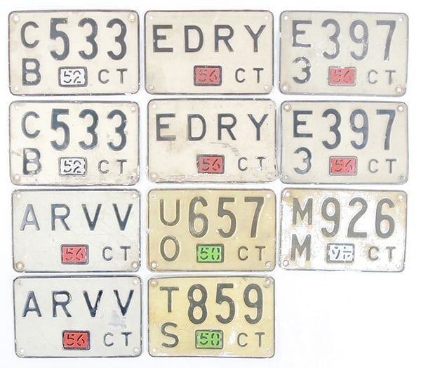 Lot 404: 11 CONNECTICUT LICENSE PLATES