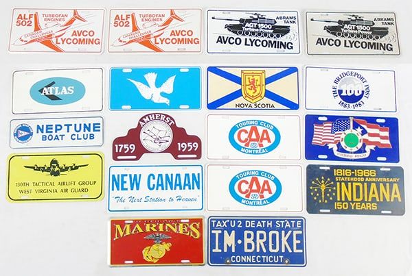 Lot 439: 18 VINTAGE DEALER ADVERTISING PLATES