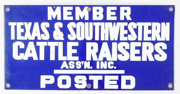 Lot 494: CATTLE RAISERS SIGN