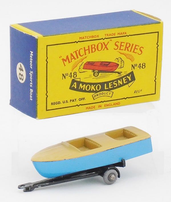 Lot 344: MATCHBOX 48A2 METEOR SPORTS BOAT & TRAILER