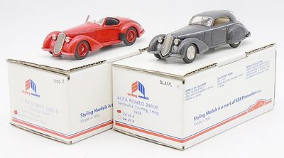 2 BBR STYLING MODELS. resin, 1/43 scale, SM24B 1938 Alfa Romeo 2900B, SM25A 1939 Alfa Romeo 