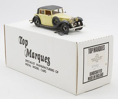 TOY MARQUES 1934 HE3 ALVIS TOURER. white metal, 1934 HE3 Alvis Speed 20 Tourer Cross &amp; 