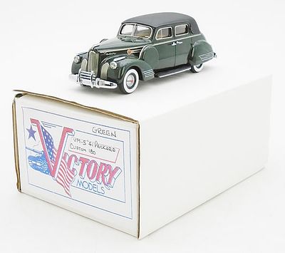 VICTORY MODELS VM-5 1941 PACKARD CUSTOM 180. resin, 1/43 scale, dark green, orig box &amp; 