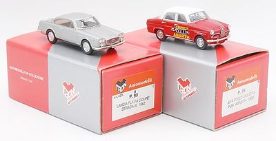 2 TRON AUTOS. resin, 1/43 scale, P99 1962 Lancia Flavia Stradale, P98 1962 Alfa Romeo Giulietta 