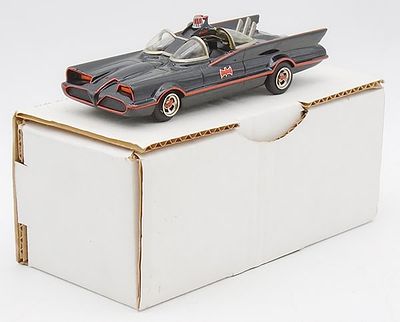 GADM BATMOBILE. white metal, 1/43 scale, black w/red trim, orig box &amp; insert, C9. Box 7" x 
