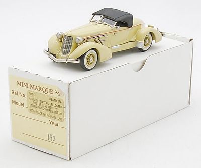 MINI MARQUE 1935 AUBURN BOATTAIL SPEEDSTER. white metal, 1/43 scale, 1935 Auburn Boattail 