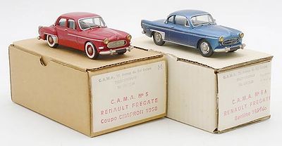 2 CAMA AUTOS. resin, 1/43 scale, #5 1958 Renault Fregate Chapron Coupe, #6A 1960 Renault Fregate 