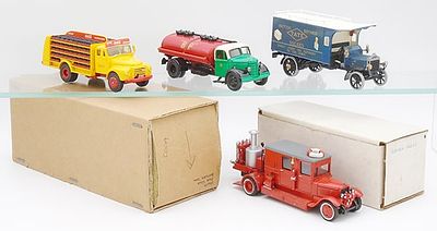 4 TRUCK MODELS. white metal, 1/43 scale, Volvo Coca Cola Truck, Bedford Shell Tanker, Superscale 