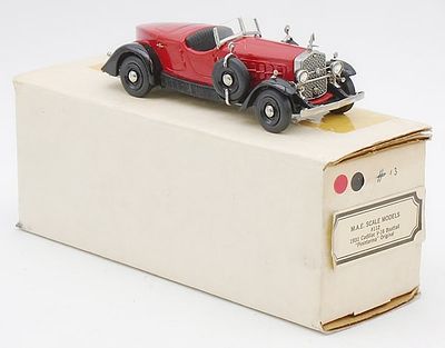 MAE 112 1931 CADILLAC V16 BOATTAIL. white metal, 1/43 scale, orig box &amp; insert, C9. Box 8" x 