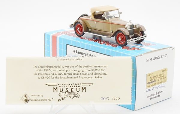 Lot 210: MINI MARQUE 52A 1922 DUESENBERG MODEL A