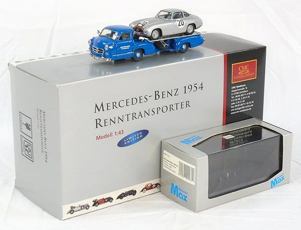 Lot 355: CMC MODEL CARS MERCEDES CAR TRANSPORTER & AUTO