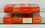 8 Lionel Model Train Cars. A collection of 8 Lionel Post-War O-gauge model train cars. The cars Image - 2