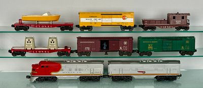 Lionel Train Set. Lionel O-gauge model trains and associated original packaging. The collection 