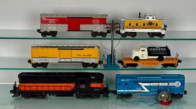 Lionel Train set. A collection of vintage Lionel O-gauge model trains, presented with some 