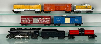 Lionel Train Set. Lionel Postwar O-Gauge model trains. The lot comprises a black steam 