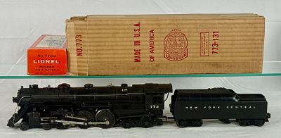 Lionel 1964 O Gauge No. 773 Hudson Steam Locomotive with No. 773W New York Central Tender and Boxes