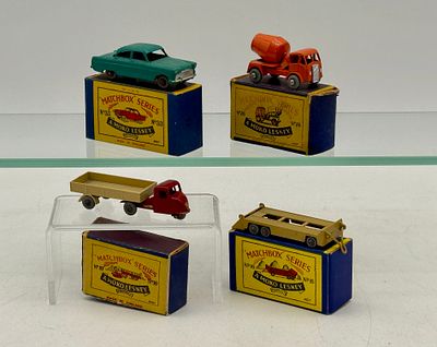 Four Matchbox Moko Lesney Vehicles. 10B1 Mechanical Horse and Trailer, 16A1 Atlantic Trailer 